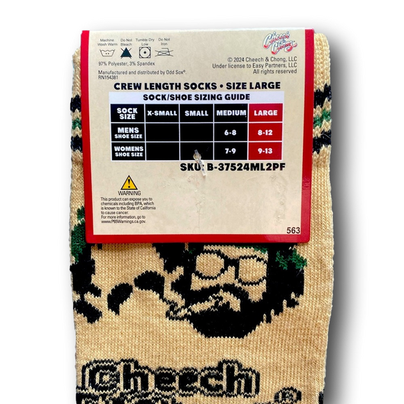 2-Pack Cheech & Chong Funny Novelty Crew Socks - NWT - Picture 5 of 5